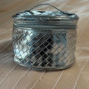 Bloomingdale’s NWT Silver Makeup Tote